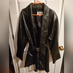 Maxima Women's Black Leather Coat